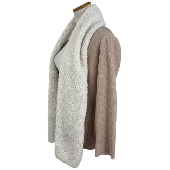 Jaclyn Intimates Shearling Trim Open Front Cozy Cardigan • Loungewear Soft Girl - Picture 5 of 16